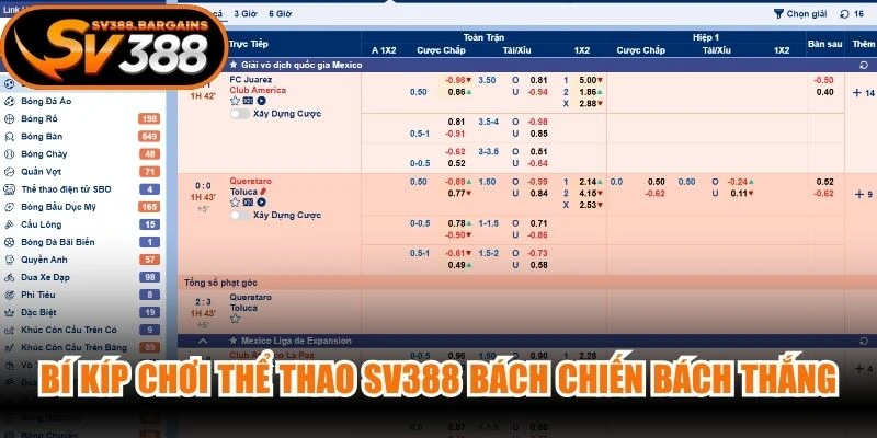 Bí kíp chơi thể thao SV388 bách chiến bách thắng